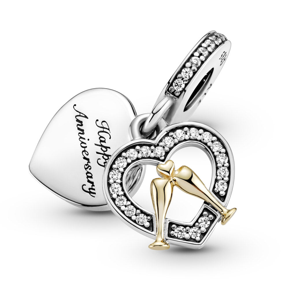Pandora Two-tone Happy Anniversary Dangle Charm