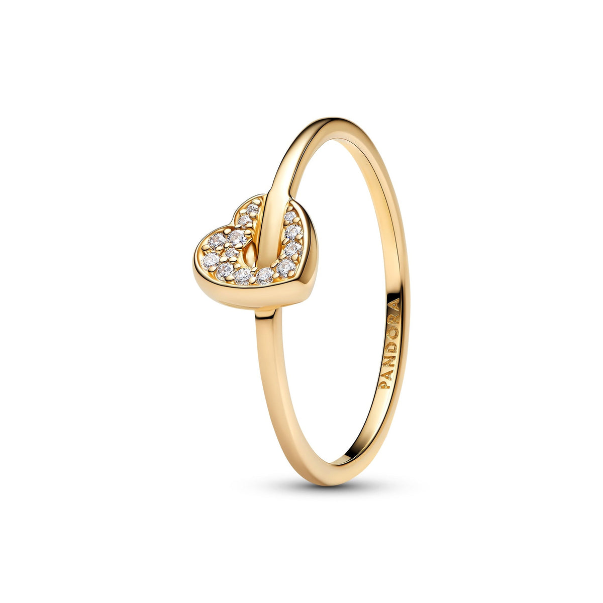 Pandora Talisman 14k Gold Lab-grown Diamond Pavé Heart Ring