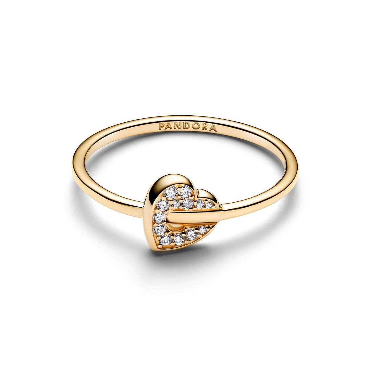 Pandora Talisman 14k Gold Lab-grown Diamond Pavé Heart Ring