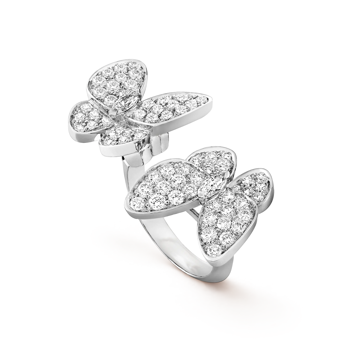 Van Cleef & Arpels Two Butterfly Collection Double Butterfly Ring
