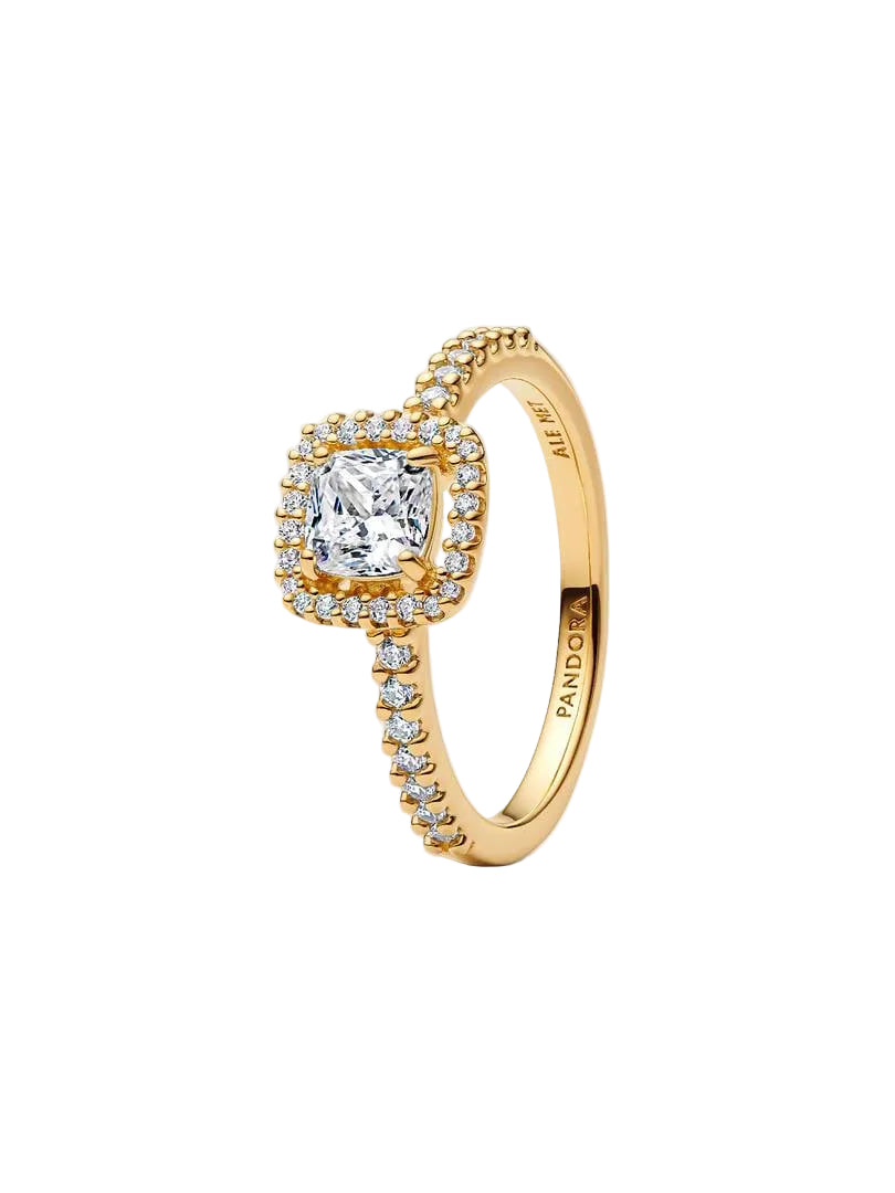 Pandora Sparkling Square Halo Ring