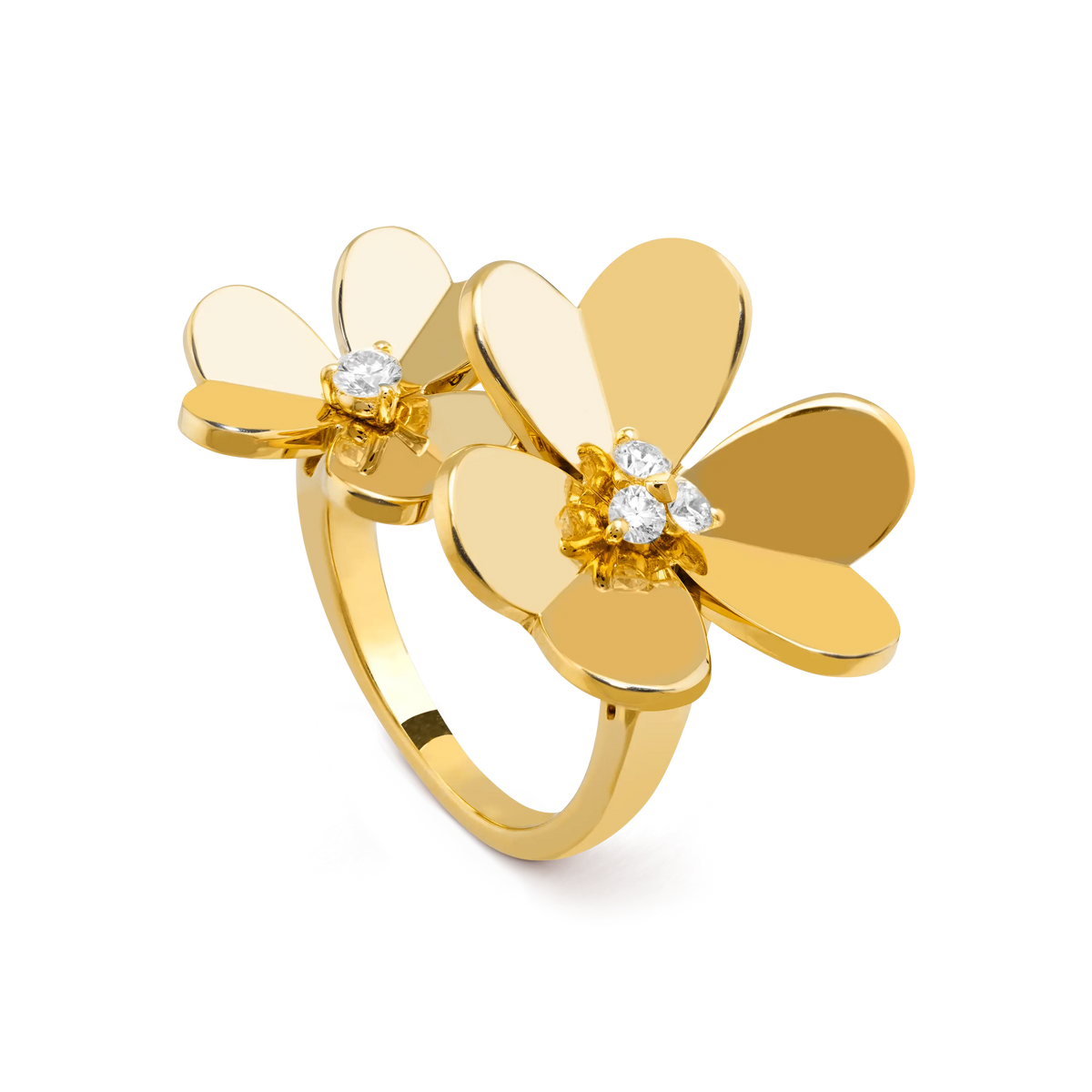 Van Cleef & Arpels Frivole Collection Double Flower Diamond Open Ring