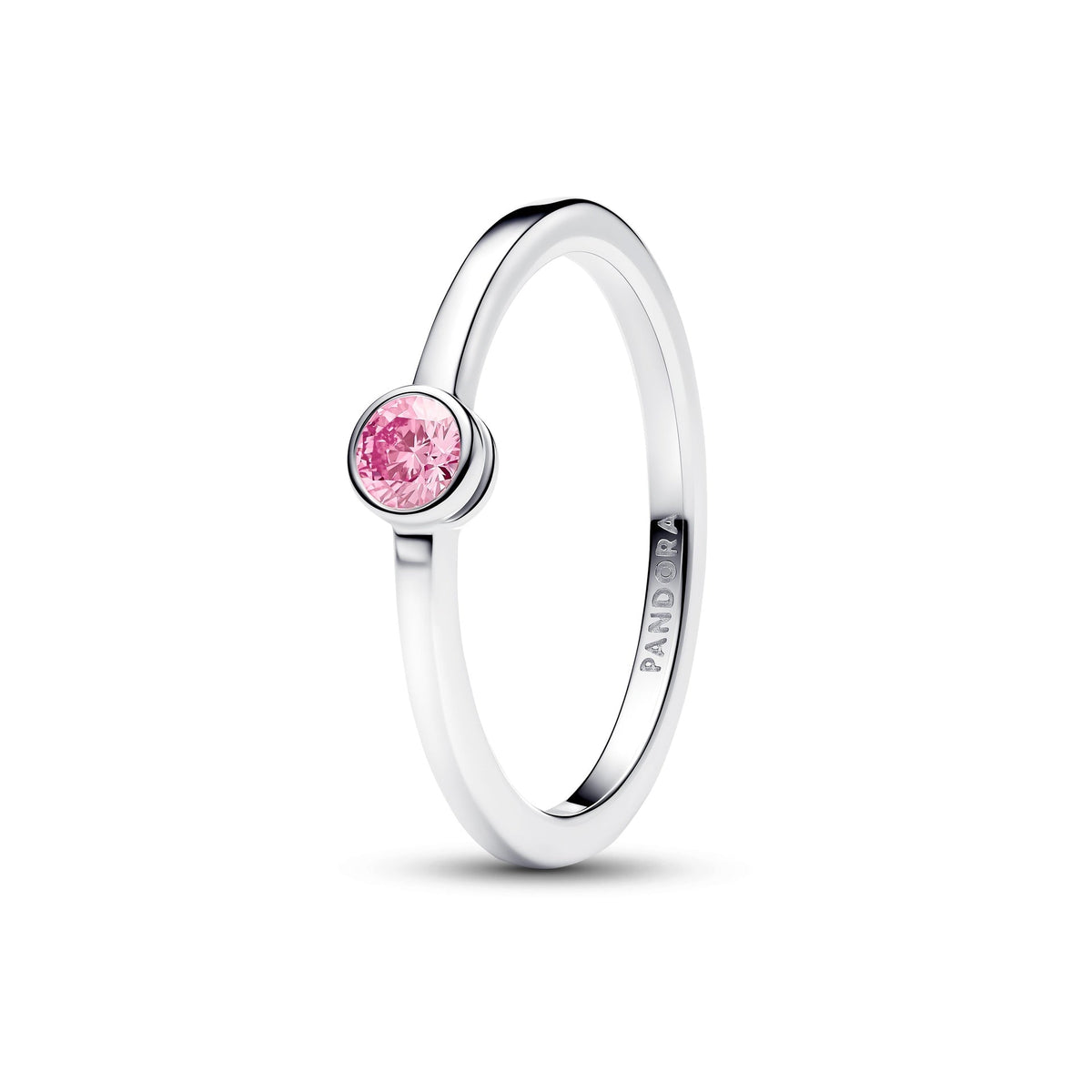 Pandora Era Bezel Sterling Silver Pink Lab-grown Diamond Ring