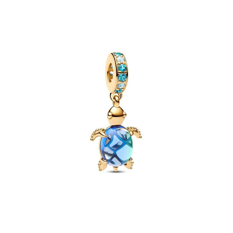 Pandora Sea Turtle Murano Glass Dangle Charm