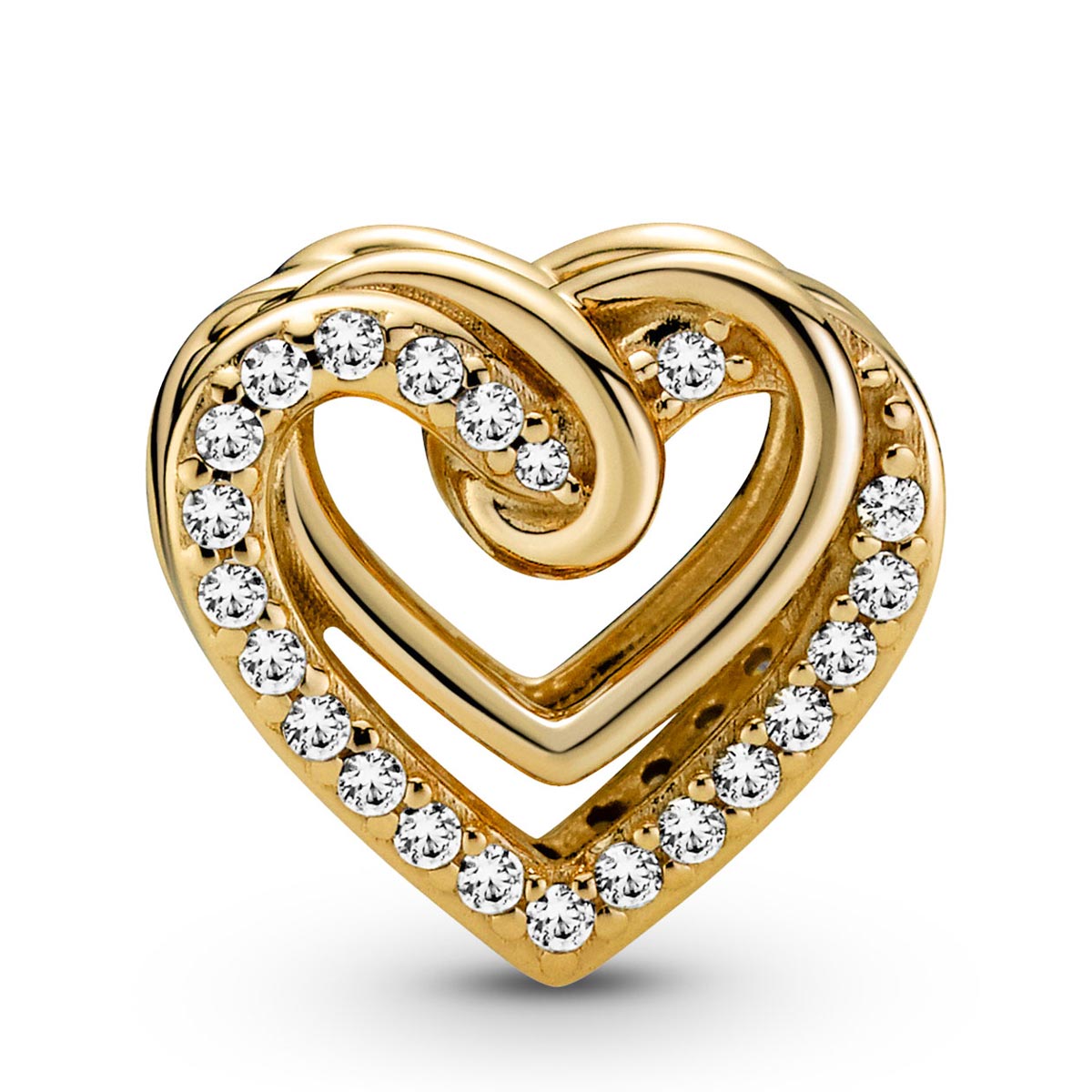 Sparkling Entwined Hearts Charm