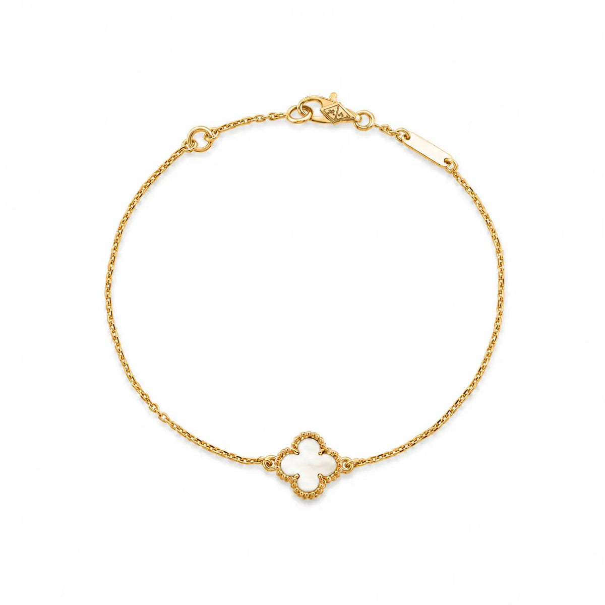 Van Cleef & Arpels Sweet Alhambra collection single-flower four-leaf clover bracelet,