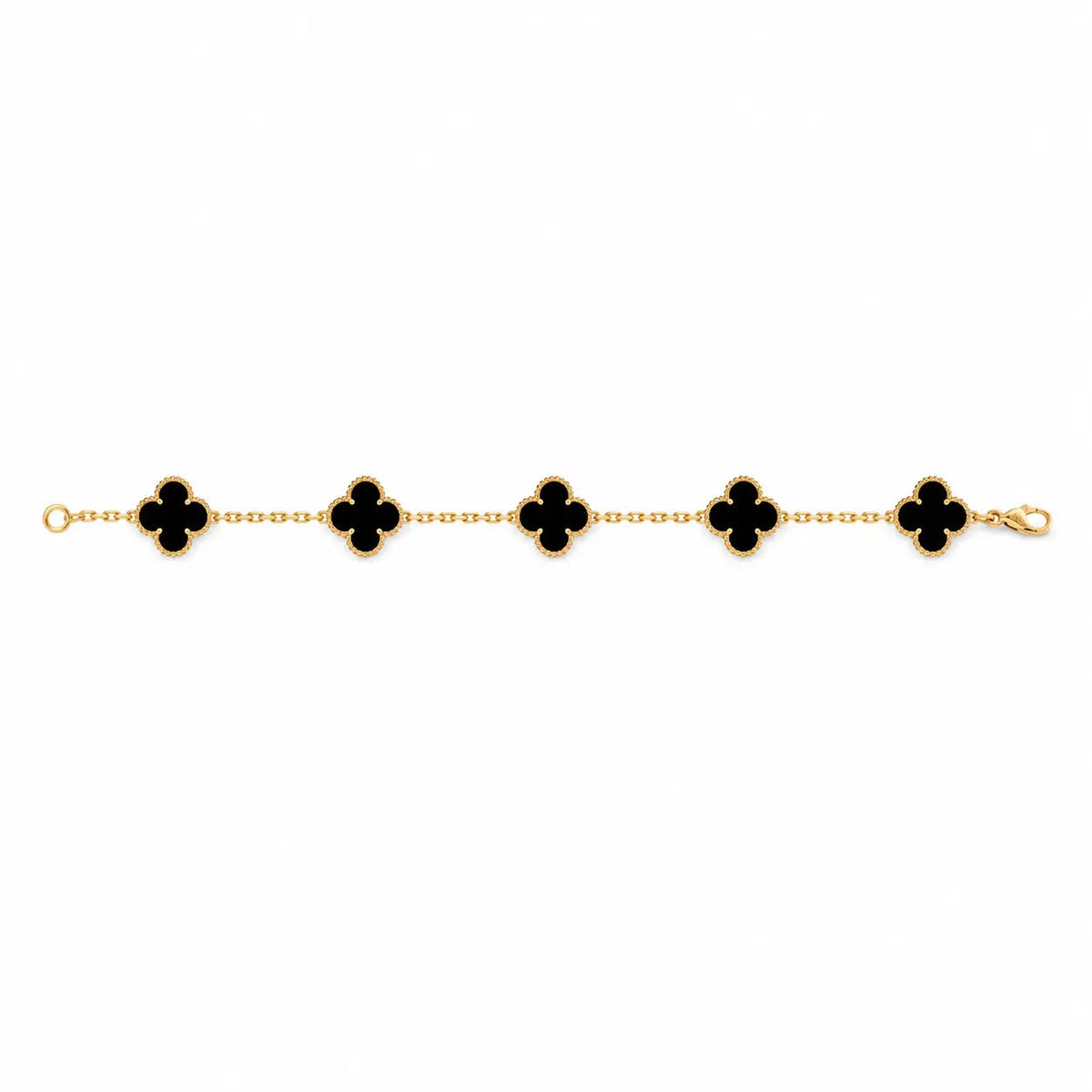 Van Cleef & Arpels Vintage Alhambra 5-motif onyx bracelet