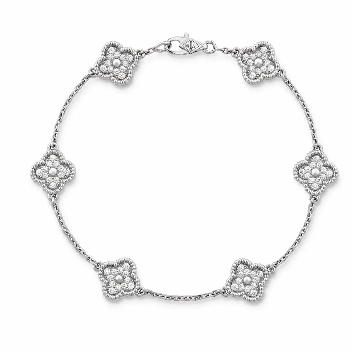 Van Cleef & Arpels Sweet Alhambra bracelet with six pavé-diamond motifs