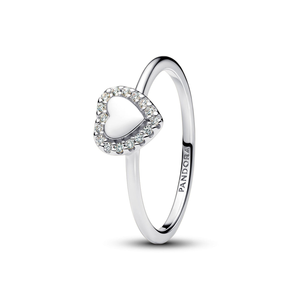 Pandora Engravable Heart Halo Ring