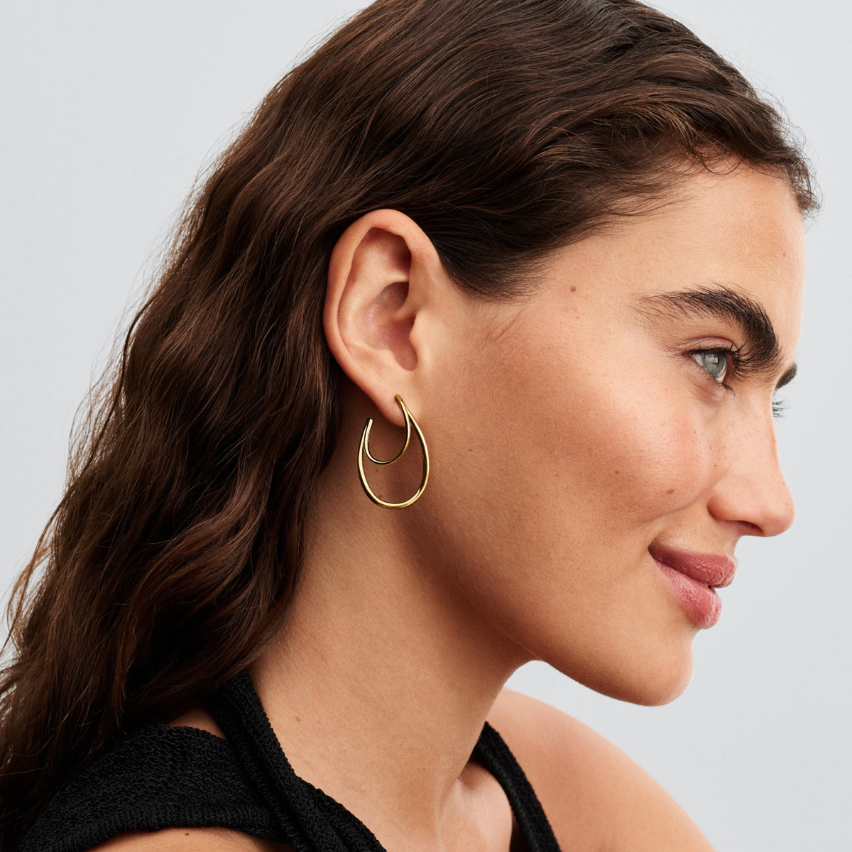 Pandora Organically Shaped Double Hoop Earrings