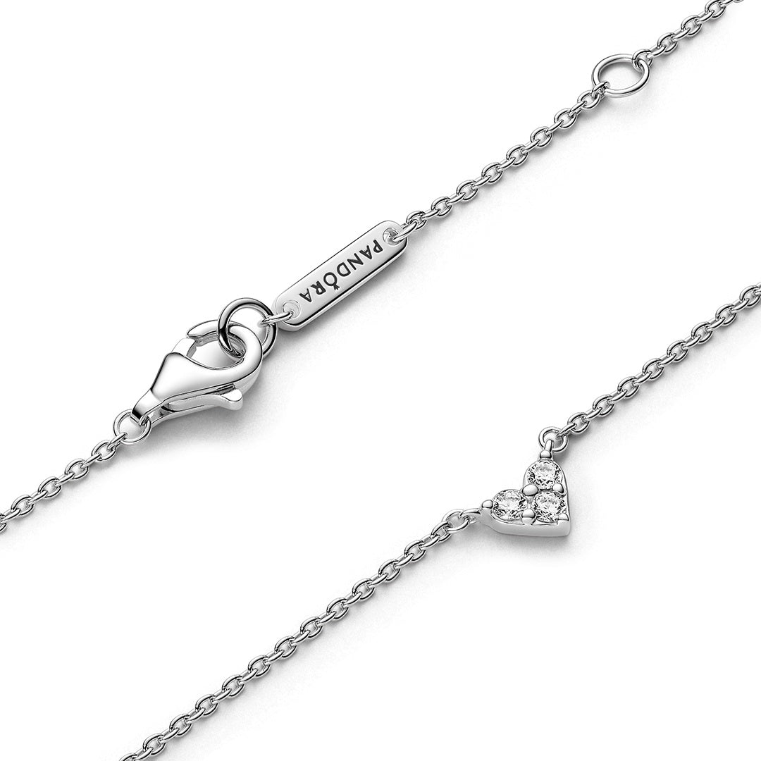 Triple Stone Heart Collier Necklace