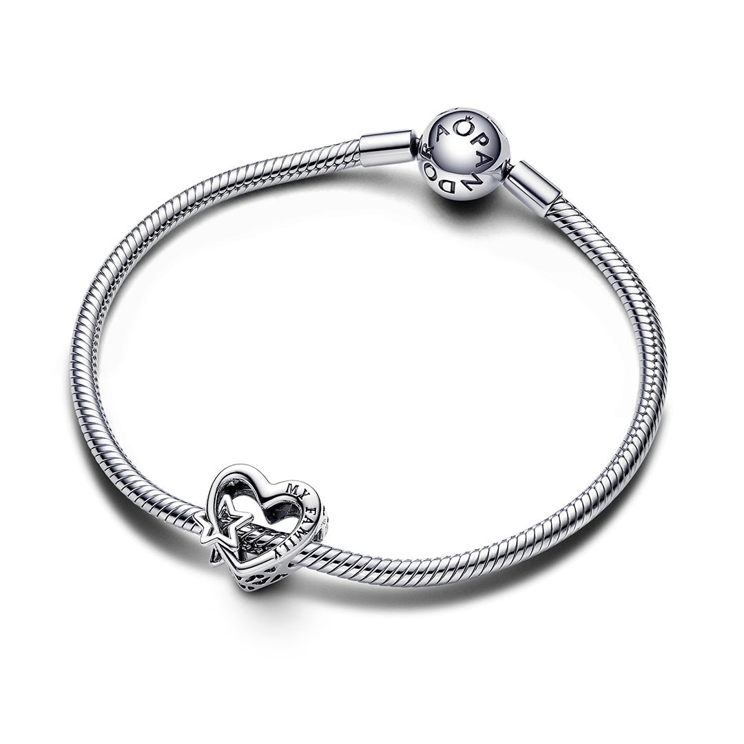 Openwork Family Heart & Star Charm