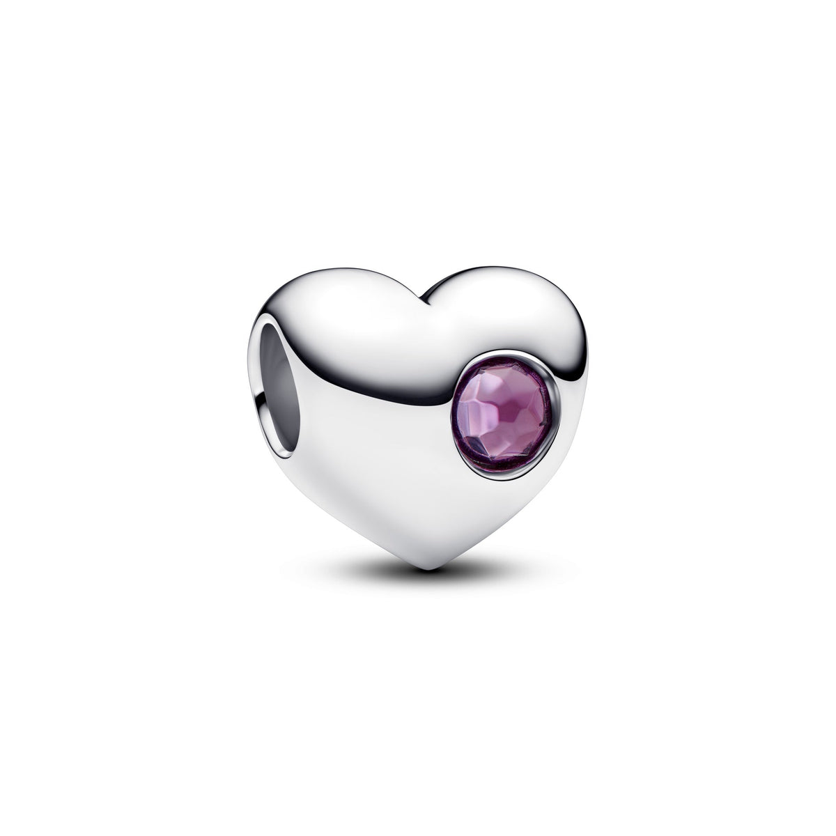 Pandora Engravable Purple Stone Heart Charm