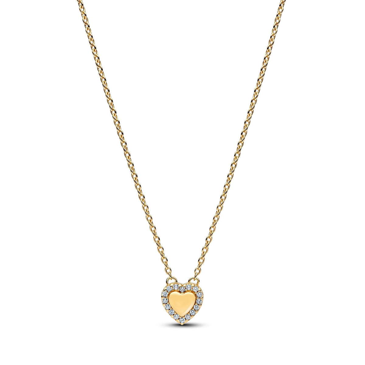 Pandora Engravable Heart Halo Collier Necklace
