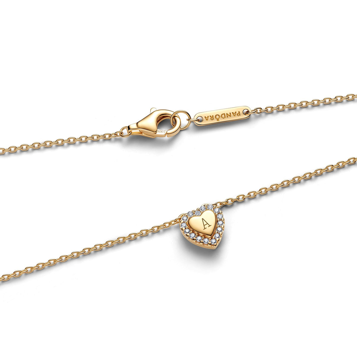 Pandora Engravable Heart Halo Collier Necklace