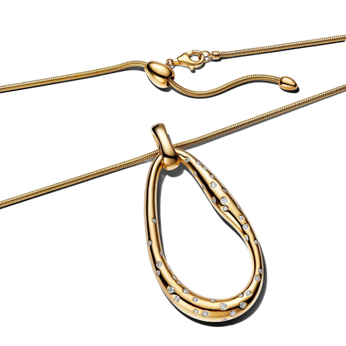 Pandora Organically Shaped Stone-Set Statement Pendant Necklace