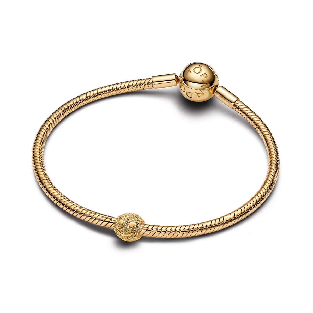 Pandora Textured Happy Face Mini Charm