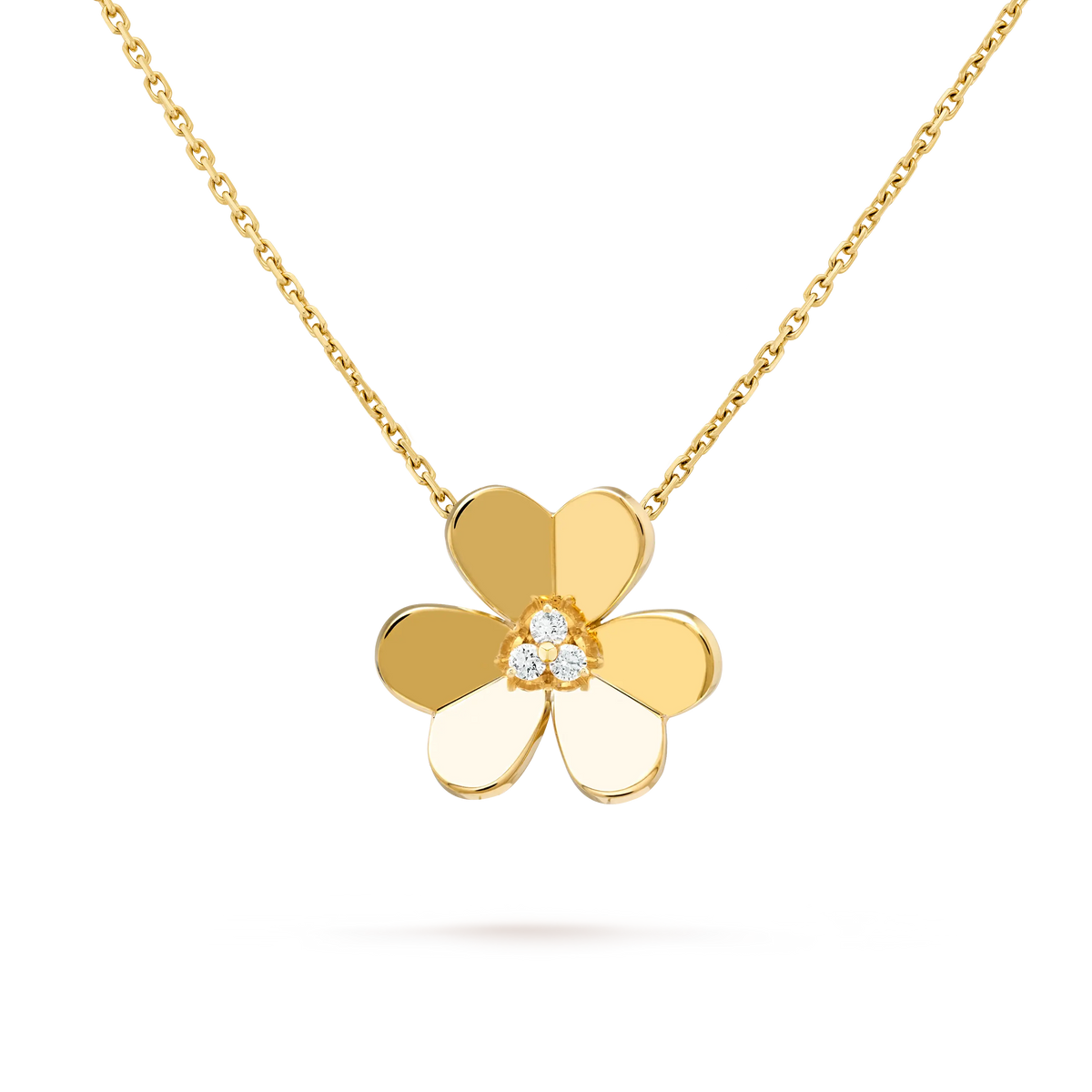 Van Cleef & Arpels Frivole Collection Three-Petal Flower Diamond Necklace