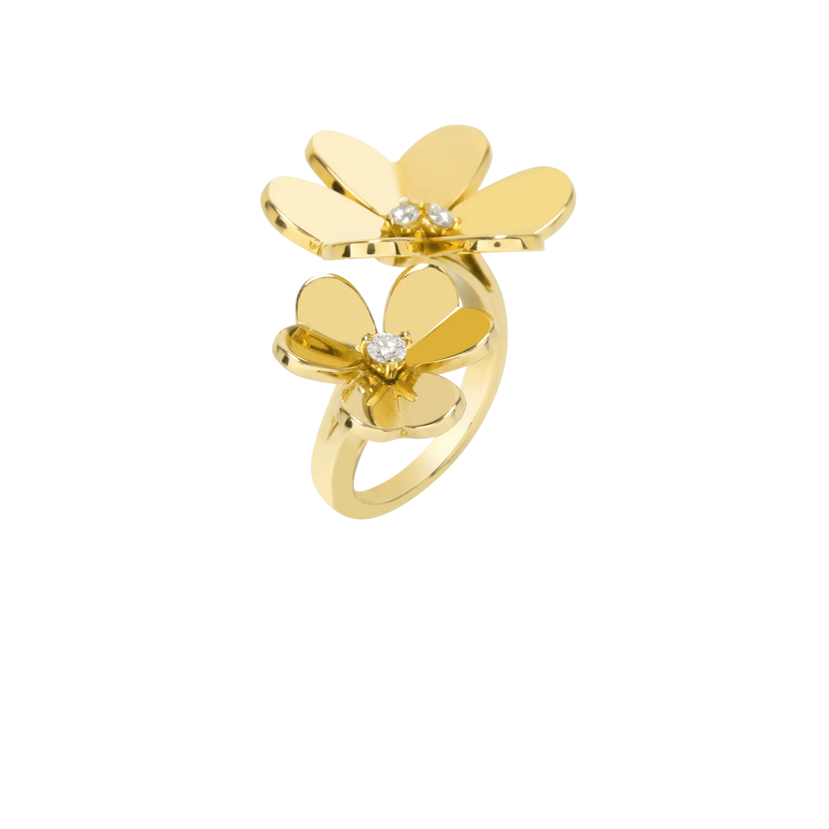 Van Cleef & Arpels Frivole Collection Double Flower Diamond Open Ring