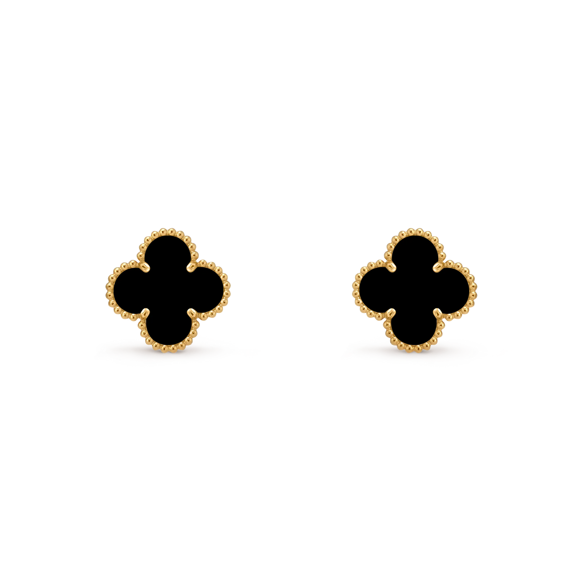 Van Cleef & Arpels Vintage Alhambra Collection Onyx Four-Leaf Clover Earrings