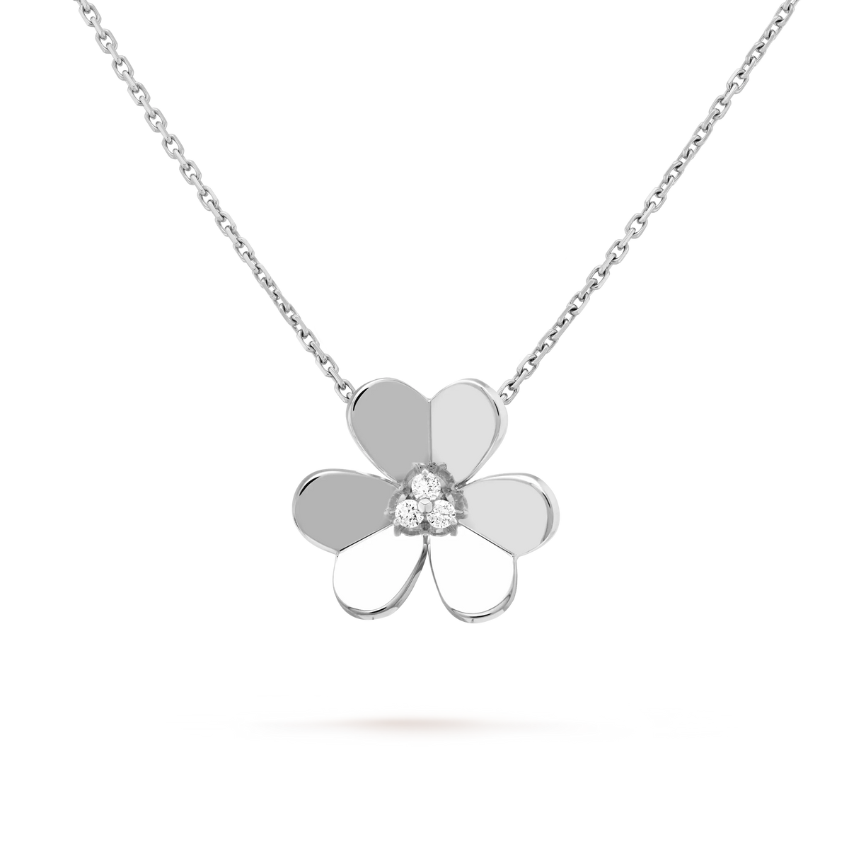 Van Cleef & Arpels Frivole Collection Three-Petal Flower Diamond Necklace