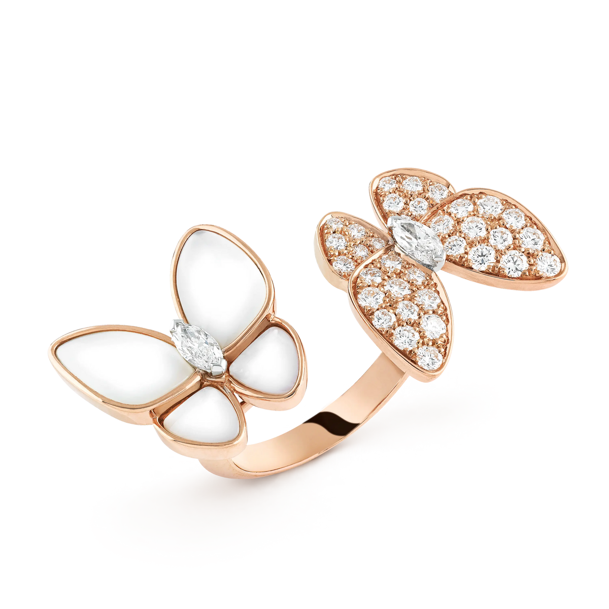 Van Cleef & Arpels Two Butterfly Collection Double Butterfly Ring