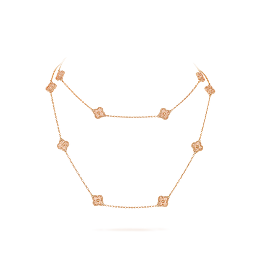 Van Cleef & Arpels Sweet Alhambra 18K Rose Gold Long Necklace