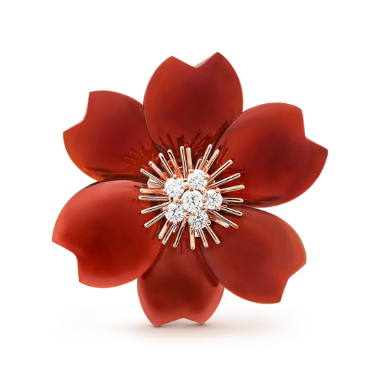 Van Cleef & Arpels Rose de Noël Collection Medium Christmas Rose Brooch