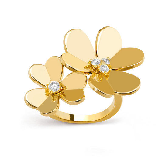 Van Cleef & Arpels Frivole Collection Double Flower Diamond Open Ring