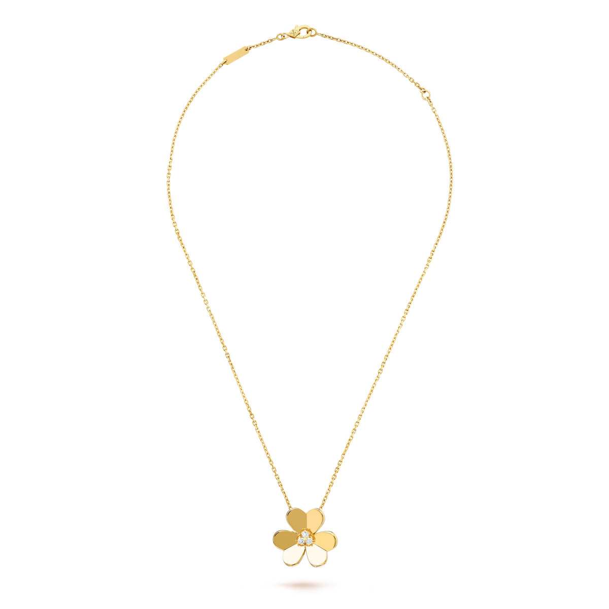 Van Cleef & Arpels Frivole Collection Three-Petal Flower Diamond Necklace