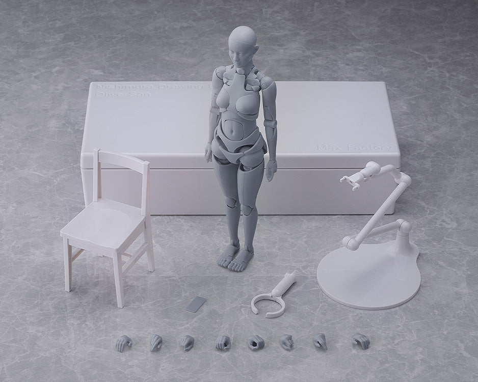 Nishimura Style Drawing Doll Olive Gray