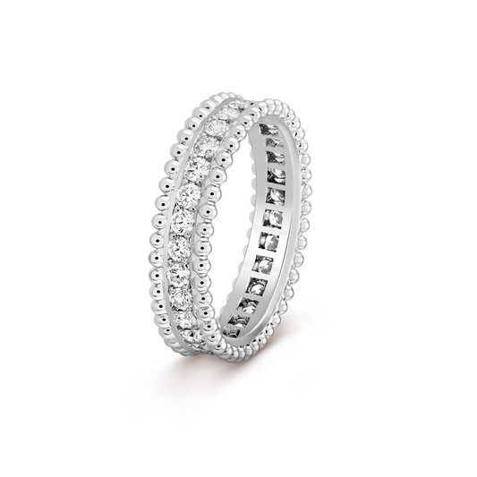 Van Cleef & Arpels Perlée collection full diamond ring