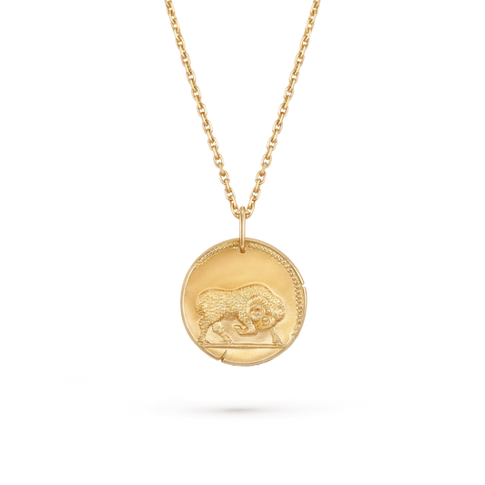 Van Cleef & Arpels Zodiaque Poetic Astrology Collection Aries Gold Coin Pendant