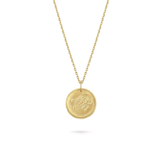 Van Cleef & Arpels Zodiaque Scorpio Gold Coin Necklace
