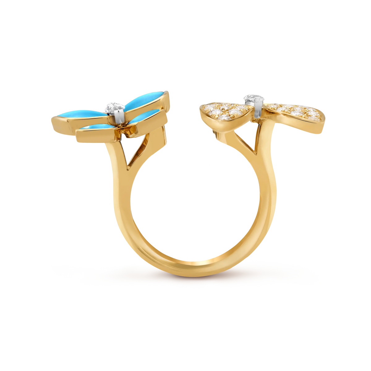 Van Cleef & Arpels Two Butterfly Collection Double Butterfly Ring