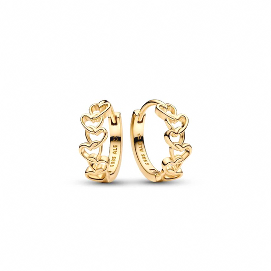 Pandora Era Linked Hearts Hoop Earrings