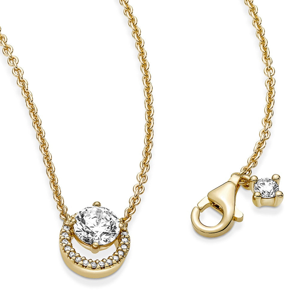 Pandora Sparkling Round Halo Pendant Collier Necklace