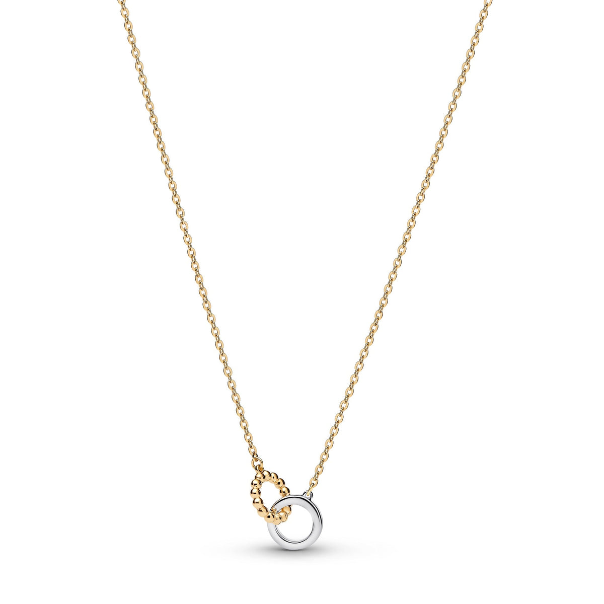 Pandora Beads & Pavé Interlocking Circles Necklace