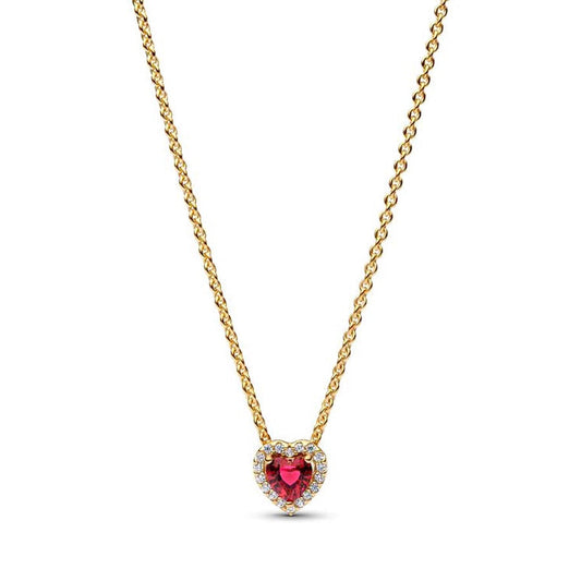 Pandora Red Elevated Heart Necklace