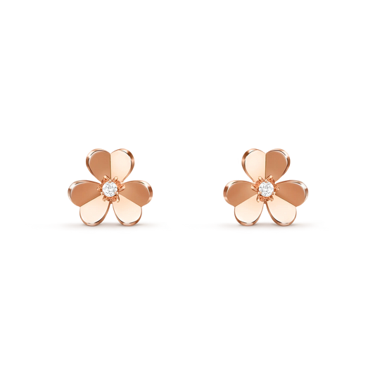 Van Cleef & Arpels Frivole Collection Three-Petal Flower Earrings