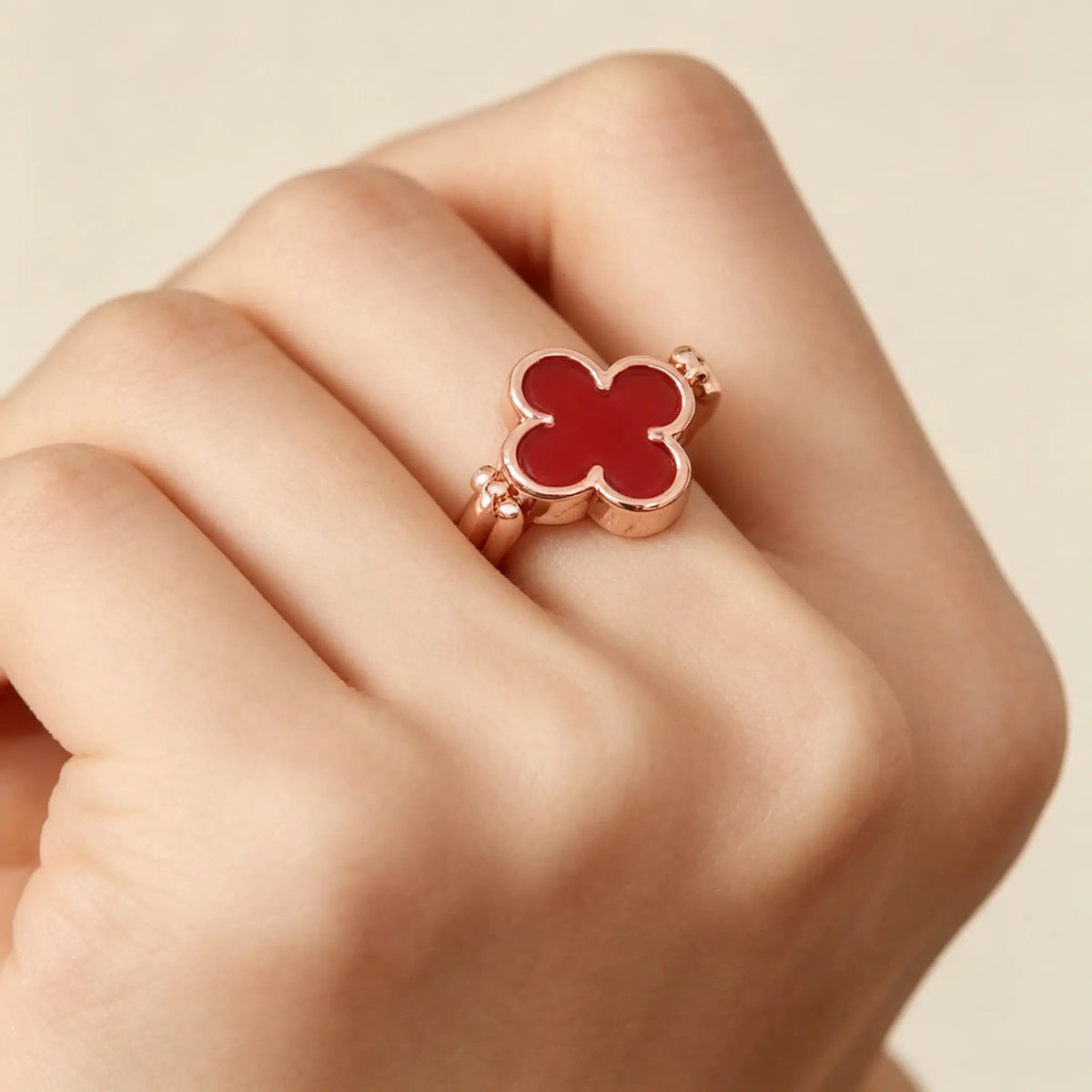 Van Cleef & Arpels Vintage Alhambra Reversible Four-Leaf Clover Ring