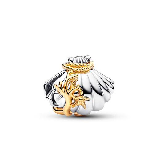 Pandora Disney Princesses Ariel Shell Lab-Grown Diamond Two-Tone Charm