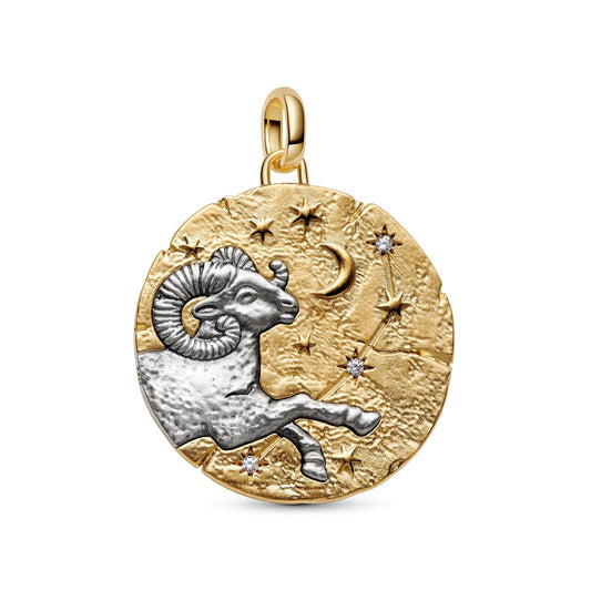 Pandora Aries Zodiac Oversized Medallion Charm