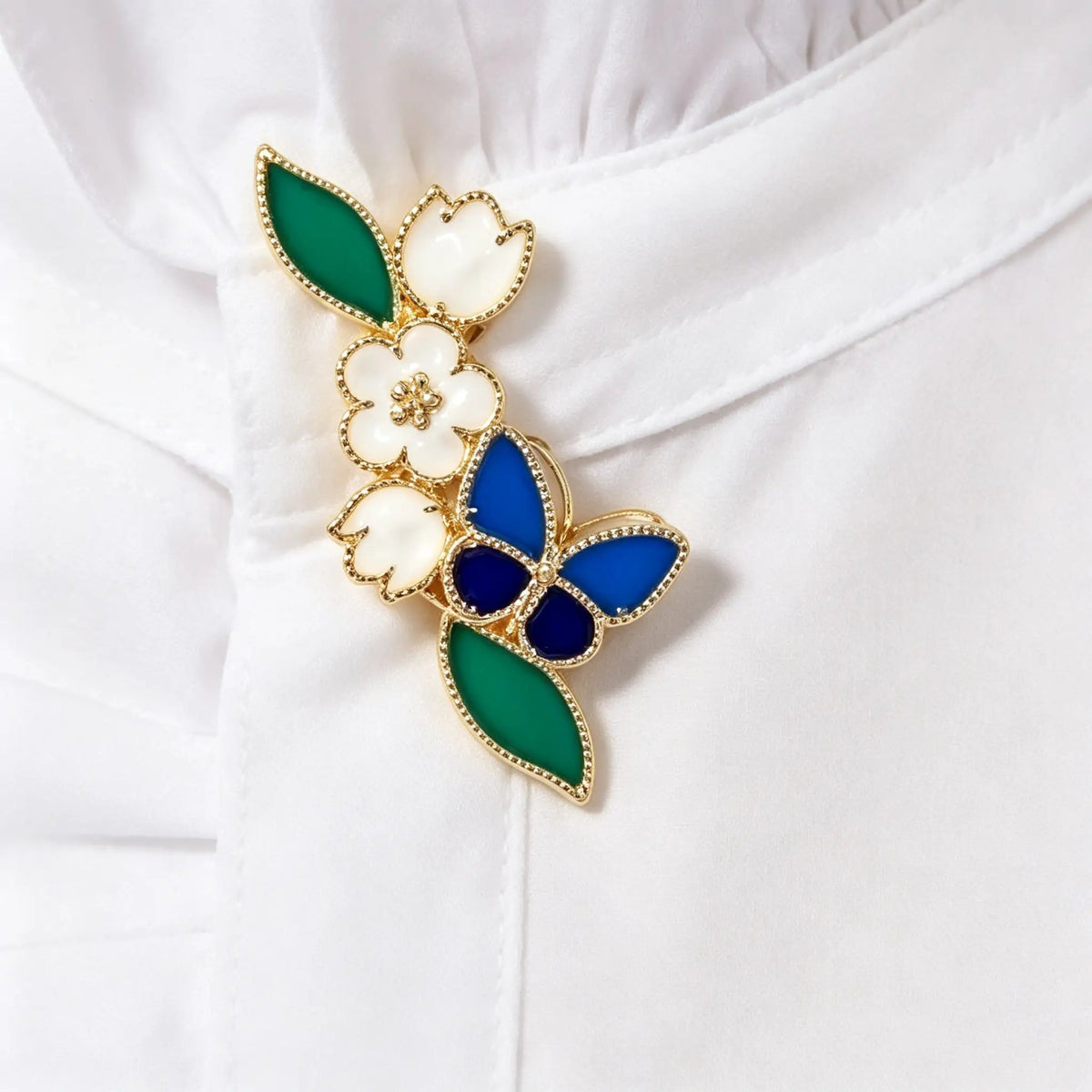 Van Cleef & Arpels Lucky Spring collection butterfly and flower brooch