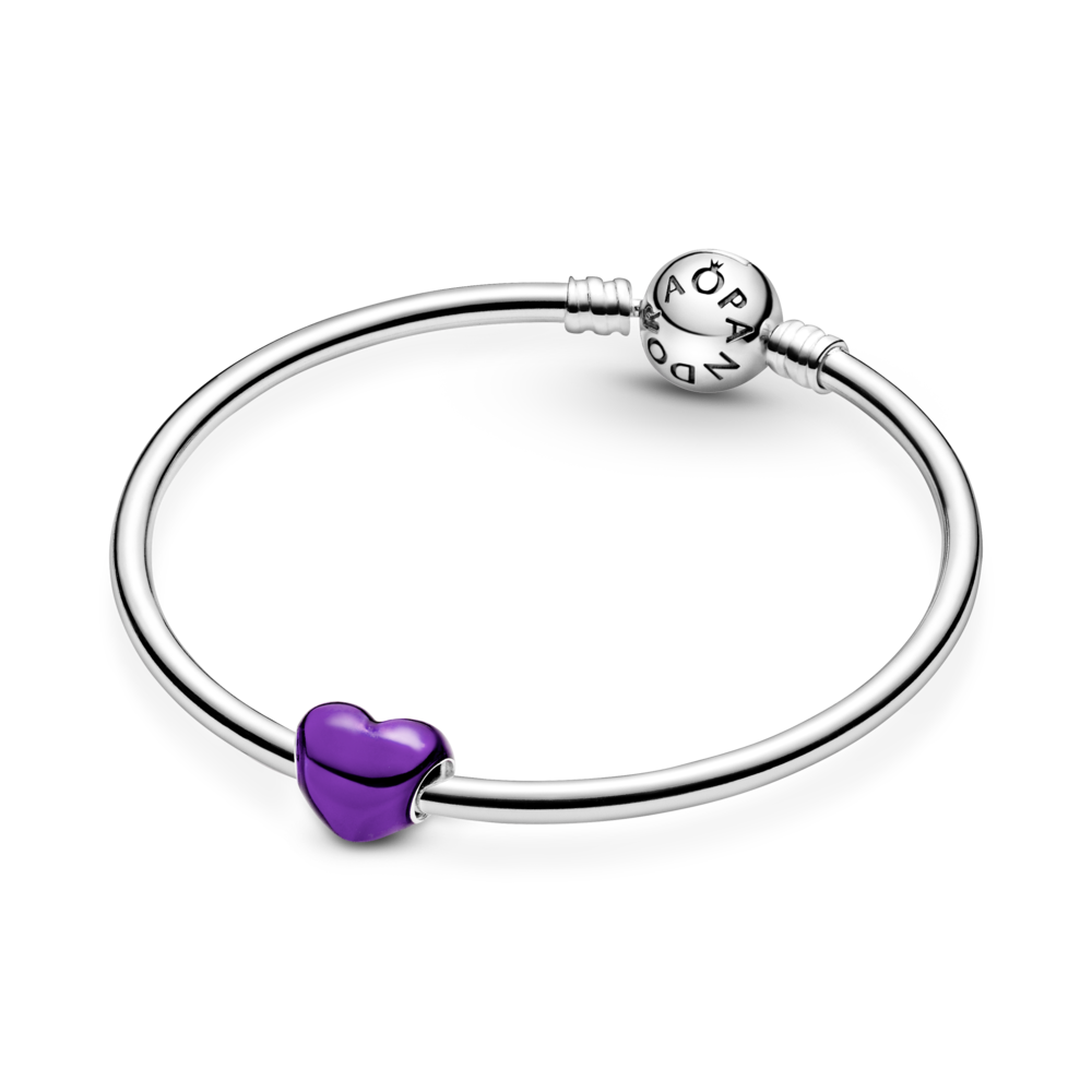 Pandora Metallic Purple Heart Charm
