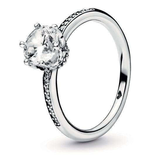 Pandora Clear Sparkling Crown Solitaire Ring