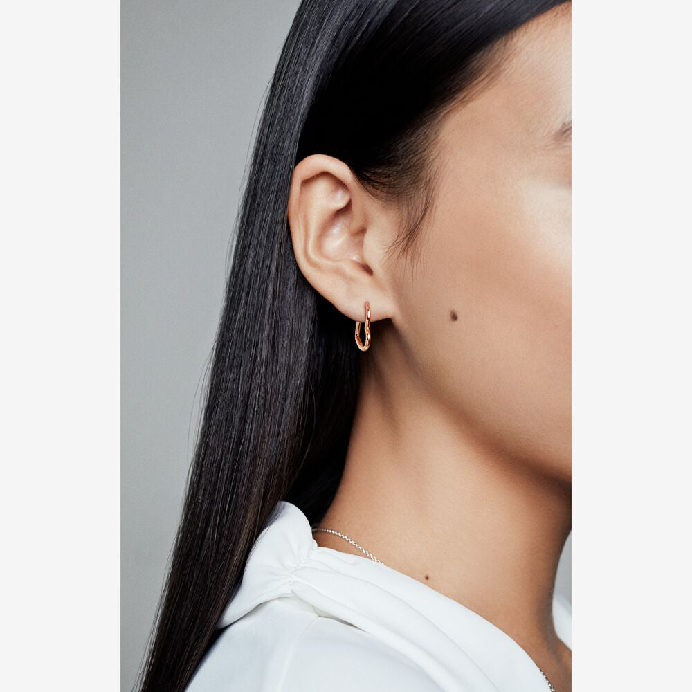 Pandora Asymmetrical Heart Hoop Earrings