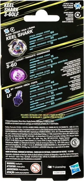 HASBRO Keel Shark 1-60LF Beyblade X Booster