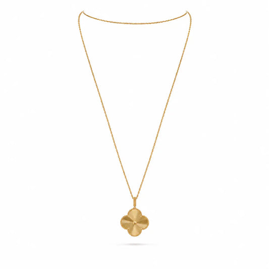 Van Cleef & Arpels Alhambra long necklace, guilloché motif, single motif