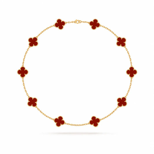 Van Cleef & Arpels Vintage Alhambra 10-motif necklace in carnelian